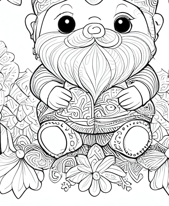 Pack stress relief coloring pages garden gnome digital print detailed mandala instant download set coloring books adults download now