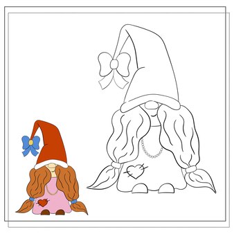 Page gnomes coloring book images