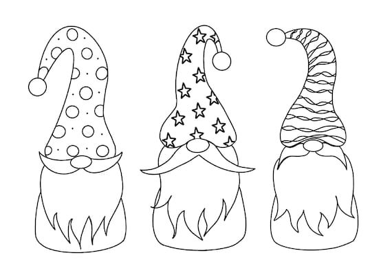 Santa gnomes gnome coloring page gnome coloring book gnomes christmas coloring page kids coloring adult coloring