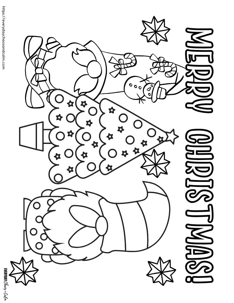 Free christmas gnome coloring pages