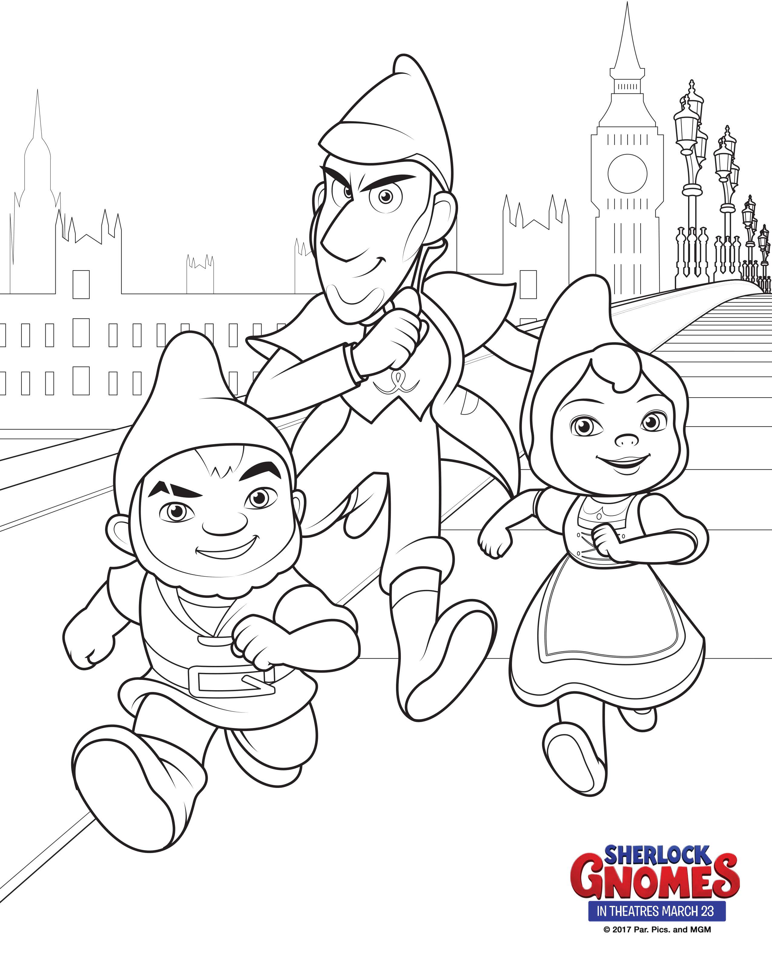 Free printable coloring sheets from sherlock gnomes