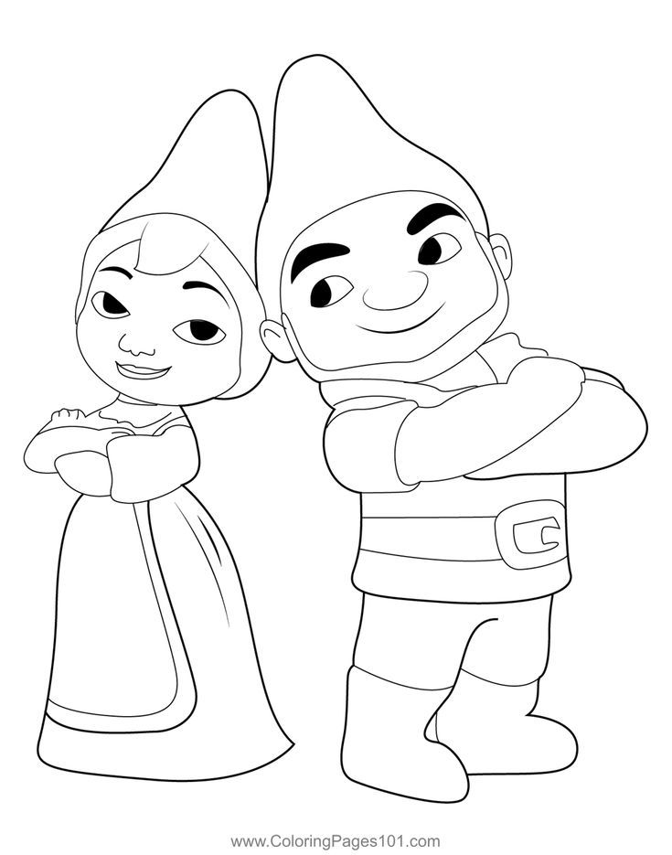 Gnomeo and juliet standing in style coloring page coloring pages color coloring pages for kids