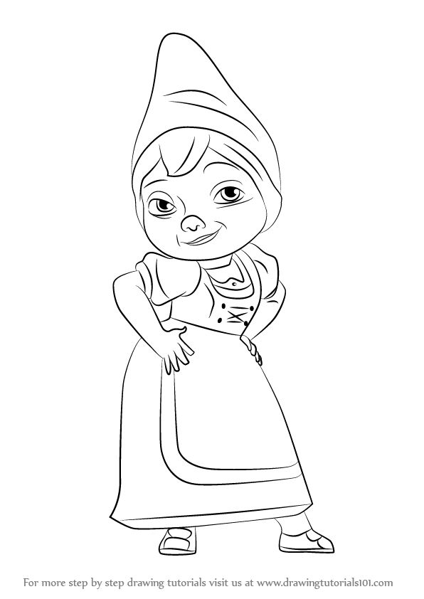 Learn how to draw juliet from gnomeo juliet gnomeo juliet step by step drawing tutorials coloring books coloring pages for kids online coloring pages