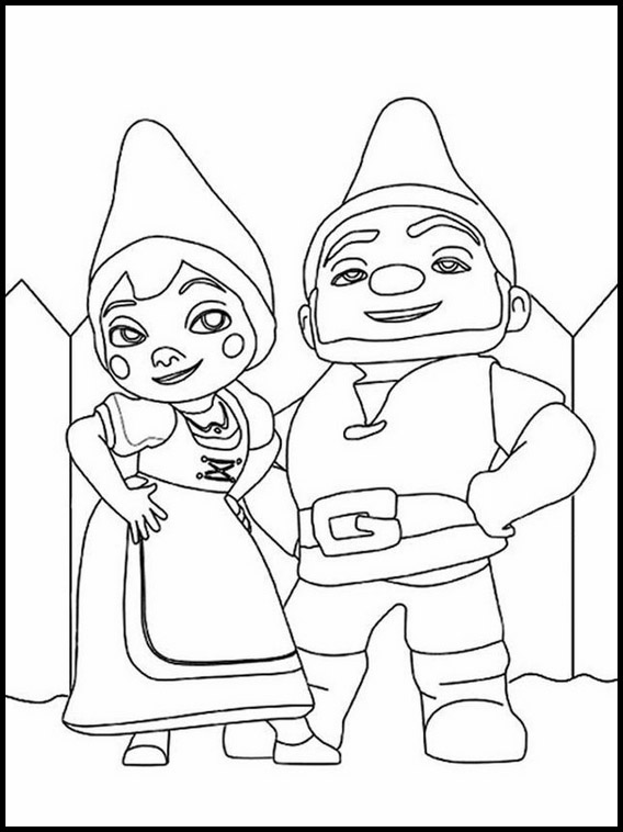 Gnomeo and juliet colouring image