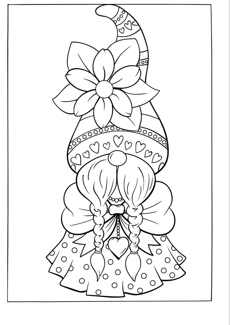 Princess inspired gnome coloring page fairy coloring pages love coloring pages christmas coloring pages