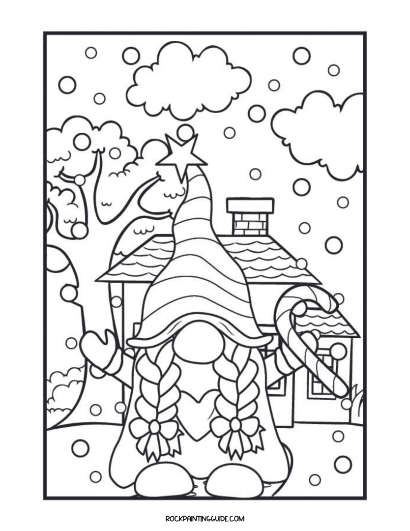 Cute christmas gnome coloring pages free printables