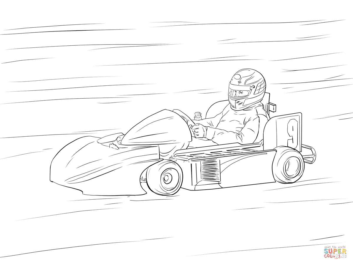 Go kart coloring page free printable coloring pages