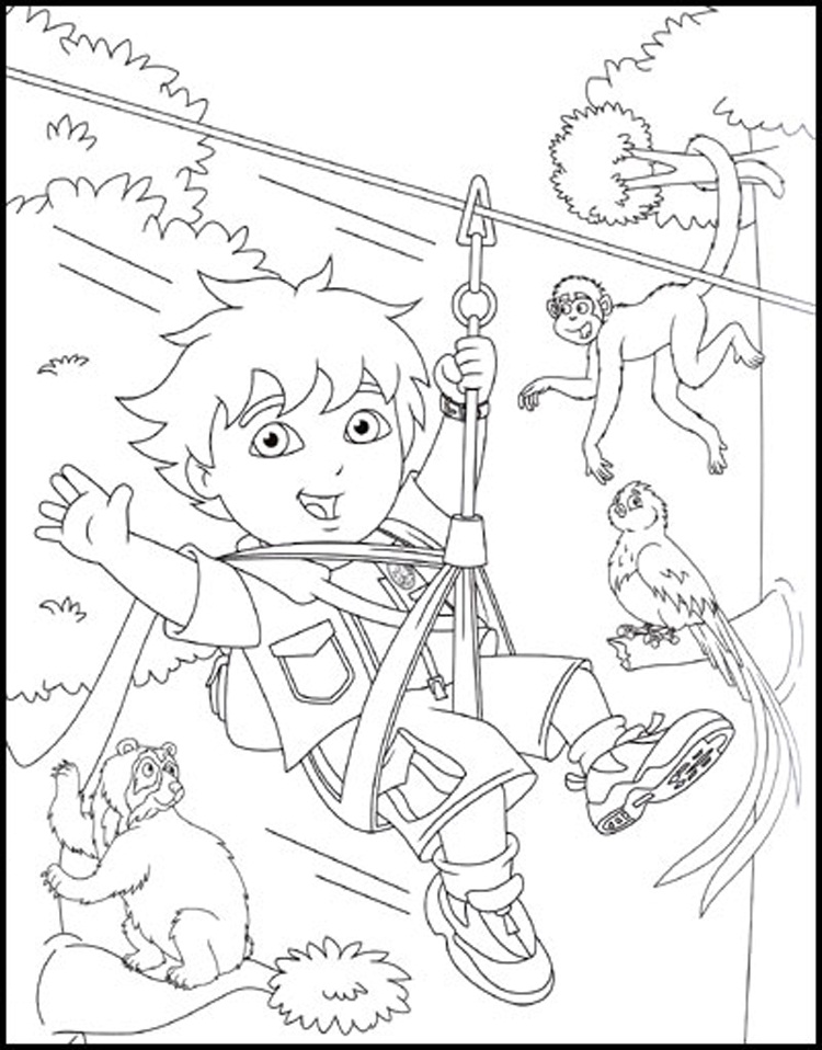 Free printable diego coloring pages for kids