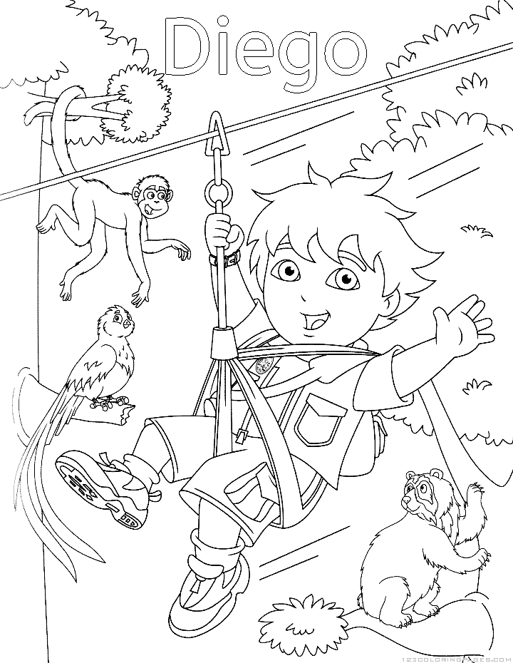 Go diego go coloring pages