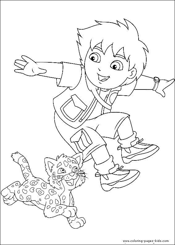 Go diego go coloring page for kids