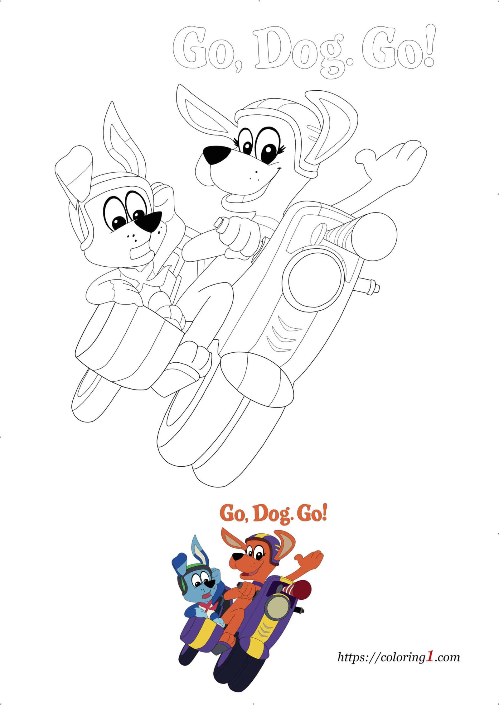 Go dog go coloring pages