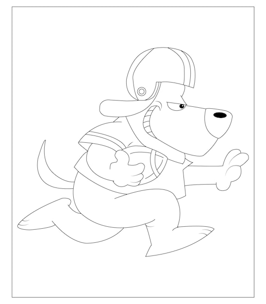 Premium vector fun and colorful childrens coloring book funny dog theme