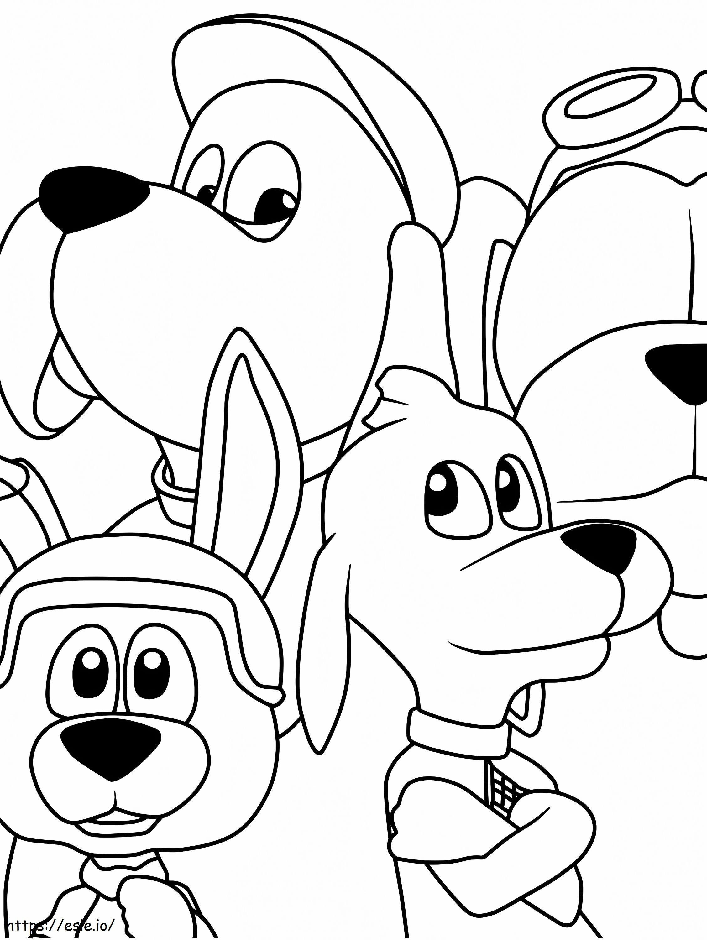 Characters from go dog go coloring page