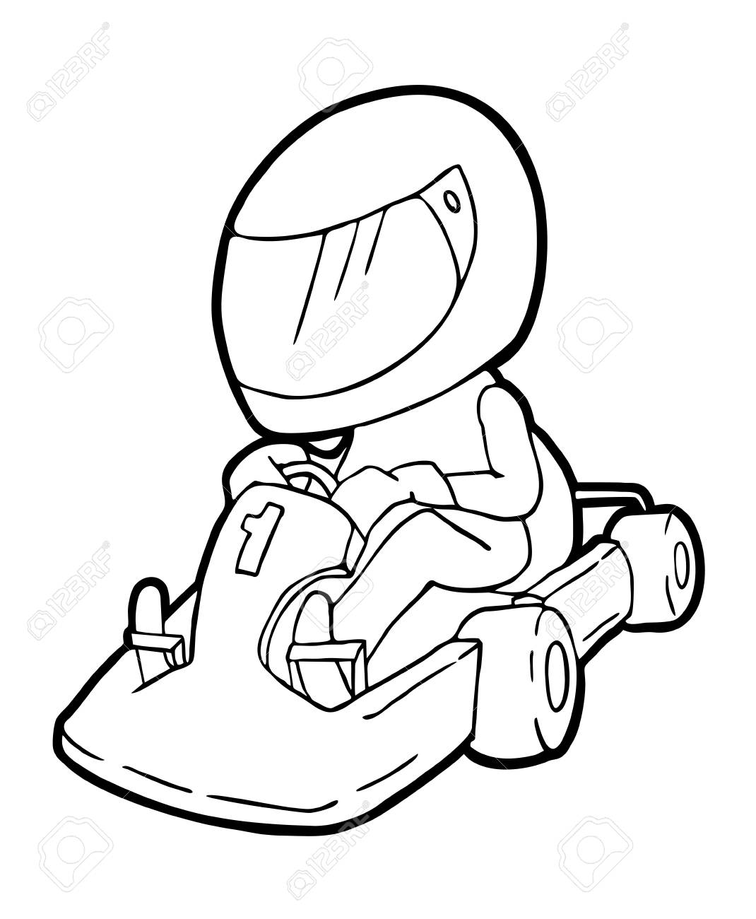 Kart to coloring royalty free svg cliparts vectors and stock illustration image