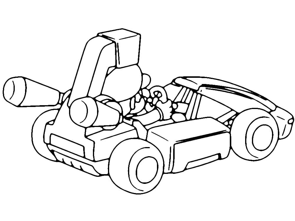 Free drawing of mario kart coloring page