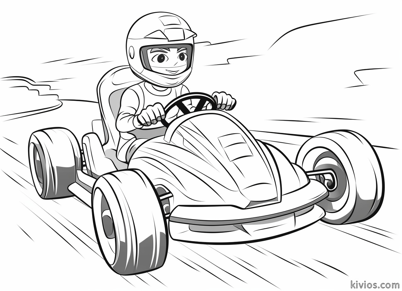 Go kart coloring pages fun and educational activities for kids