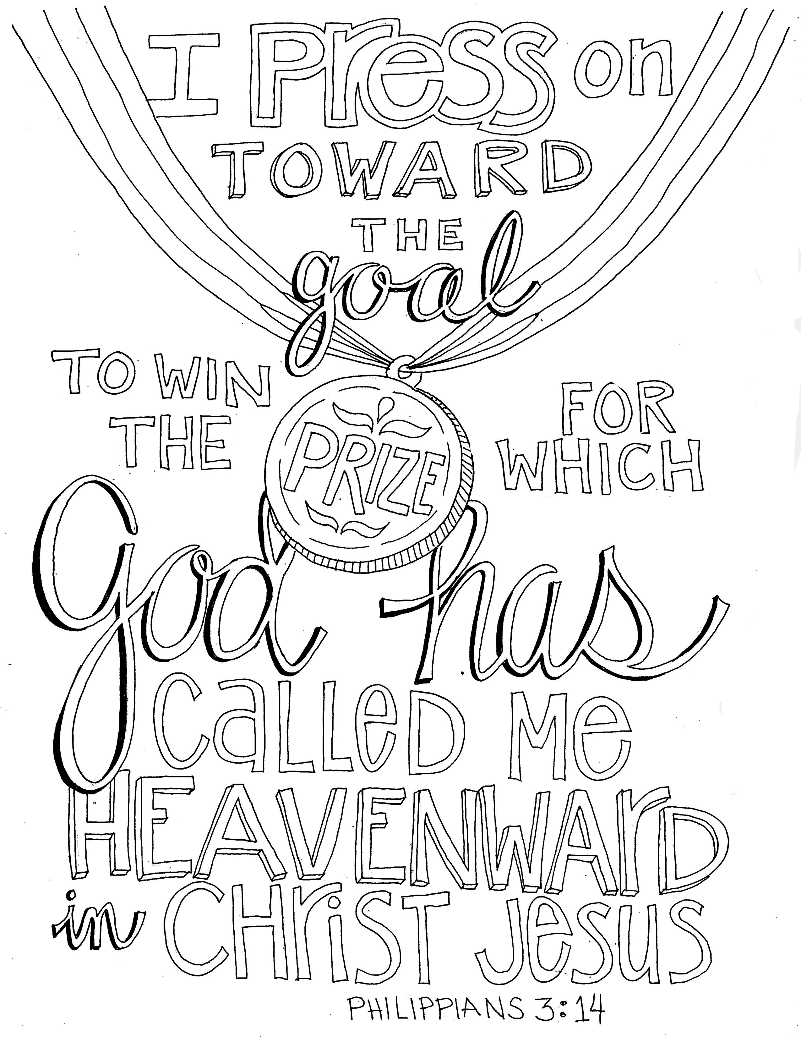 Press on toward the goal coloring page â from victory road