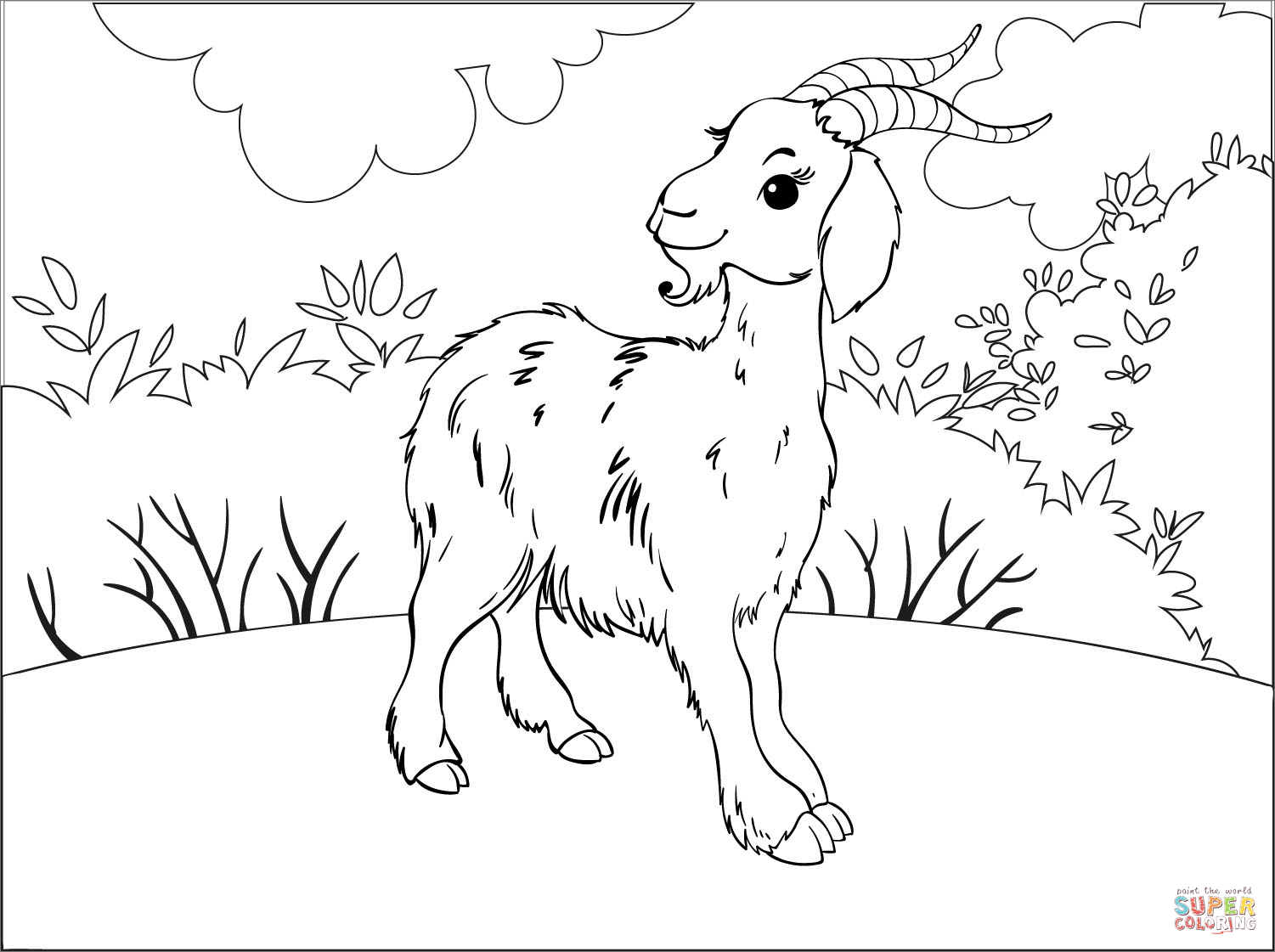 Goat coloring page free printable coloring pages