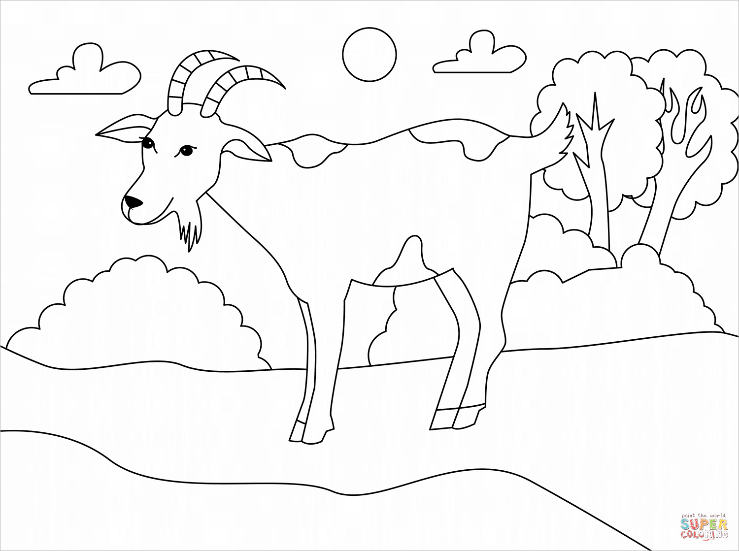 Goat coloring page free printable coloring pages