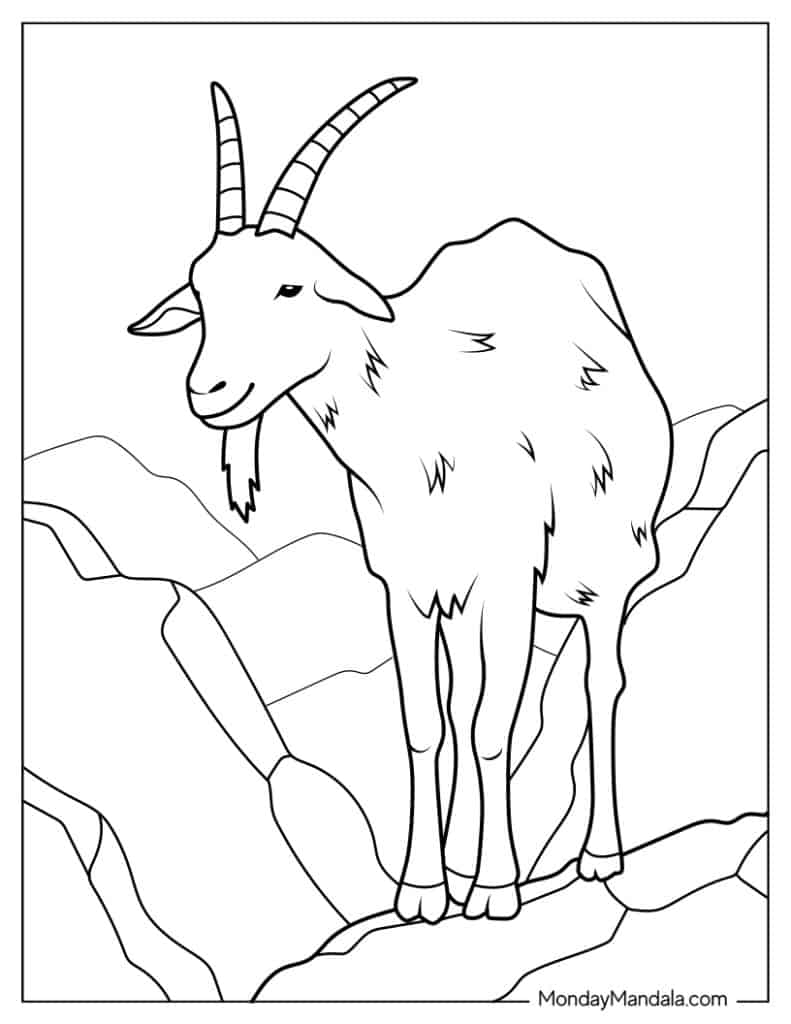 Goat coloring pages free pdf printables