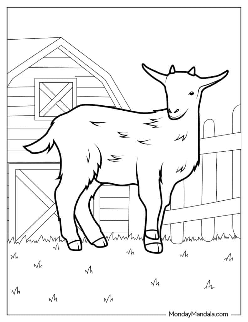 Goat coloring pages free pdf printables