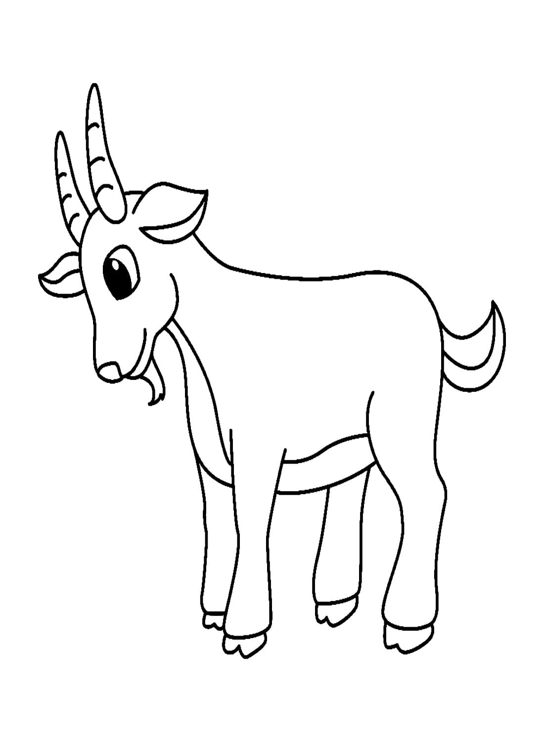 Cute goat coloring page