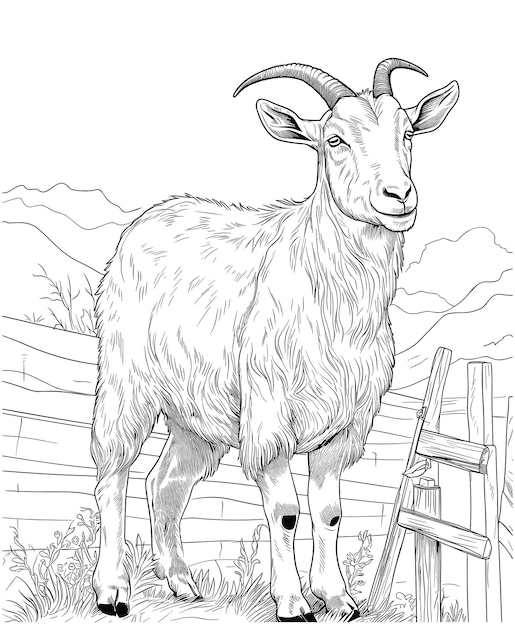 Premium vector goat coloring pages for kids
