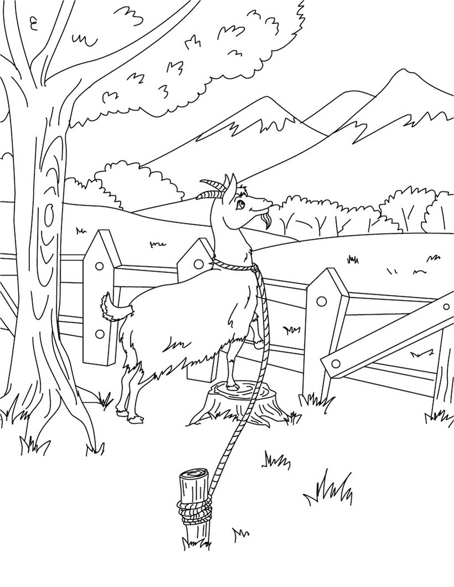 Free printable goat coloring pages for kids