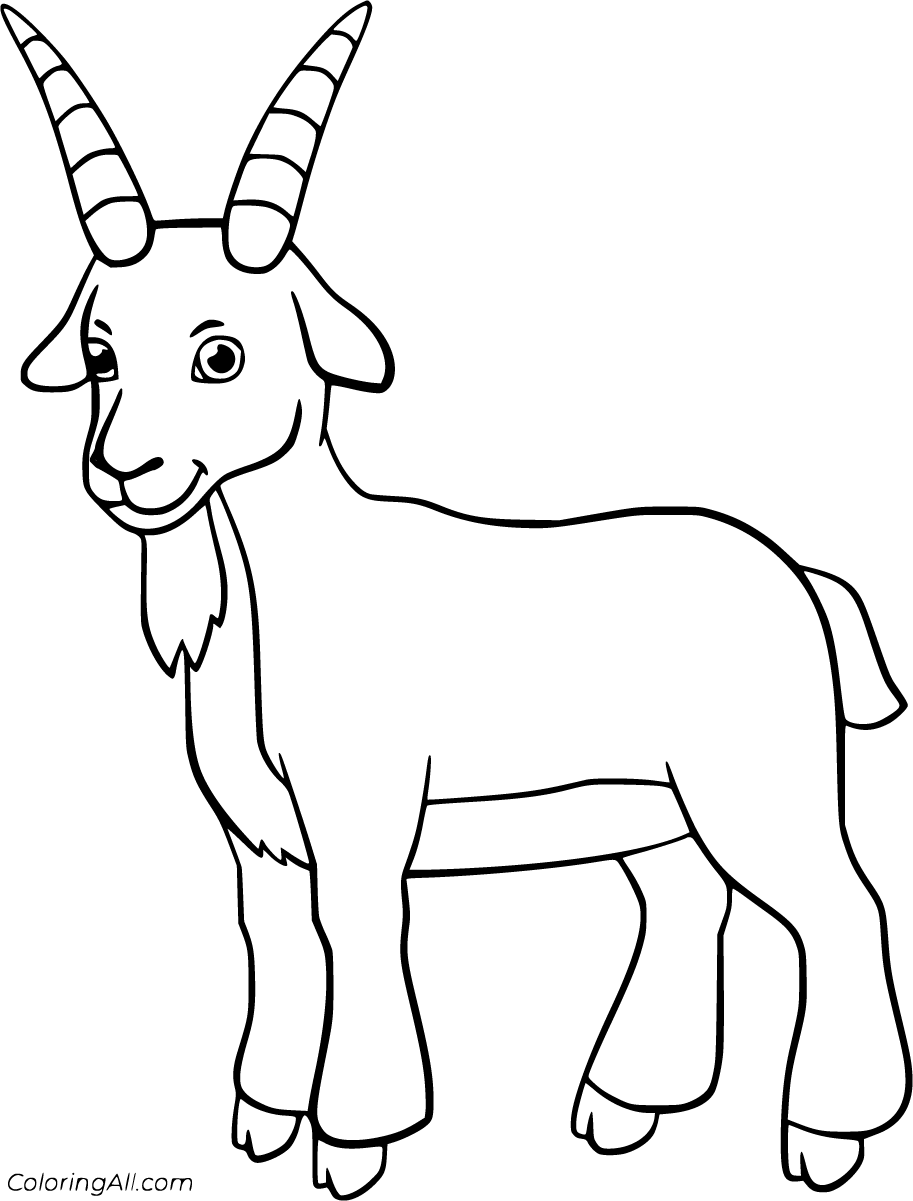 Explore a collection of beautiful goat coloring pages