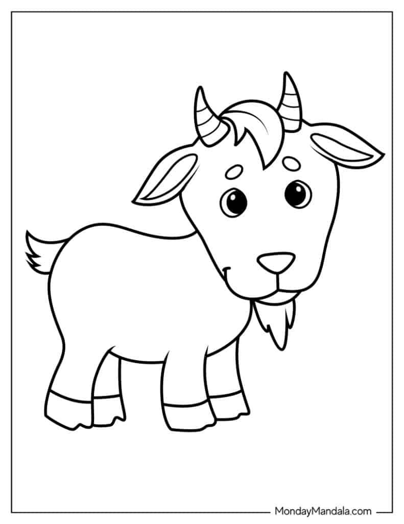 Goat coloring pages free pdf printables