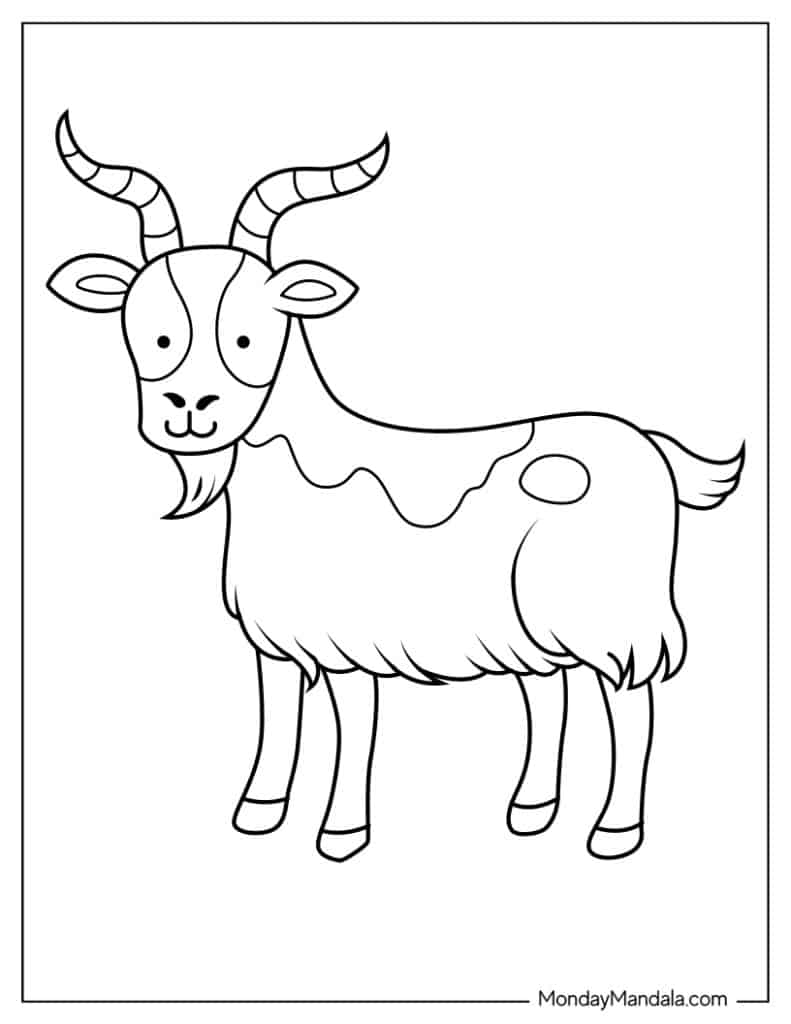 Goat coloring pages free pdf printables