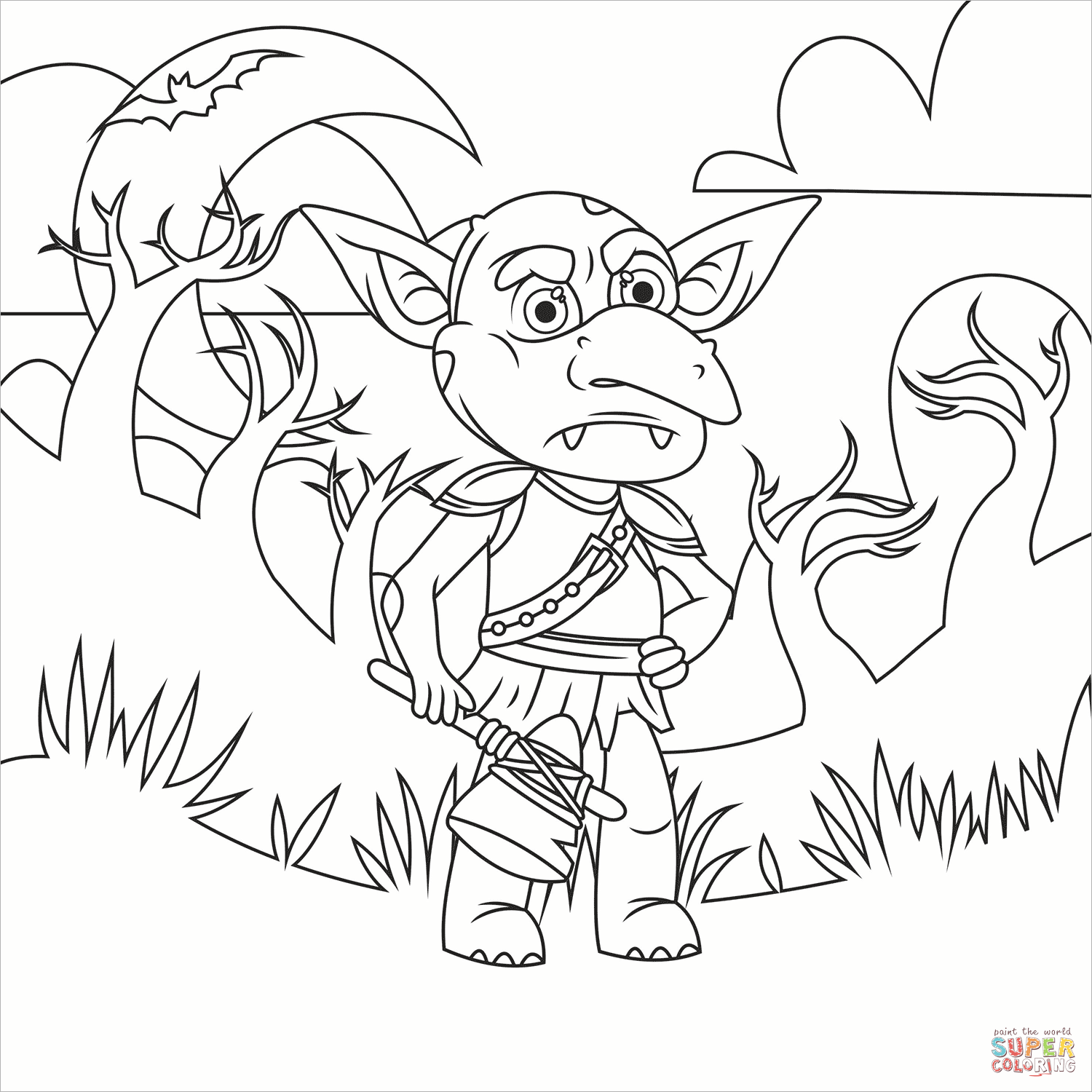 Goblin coloring page free printable coloring pages