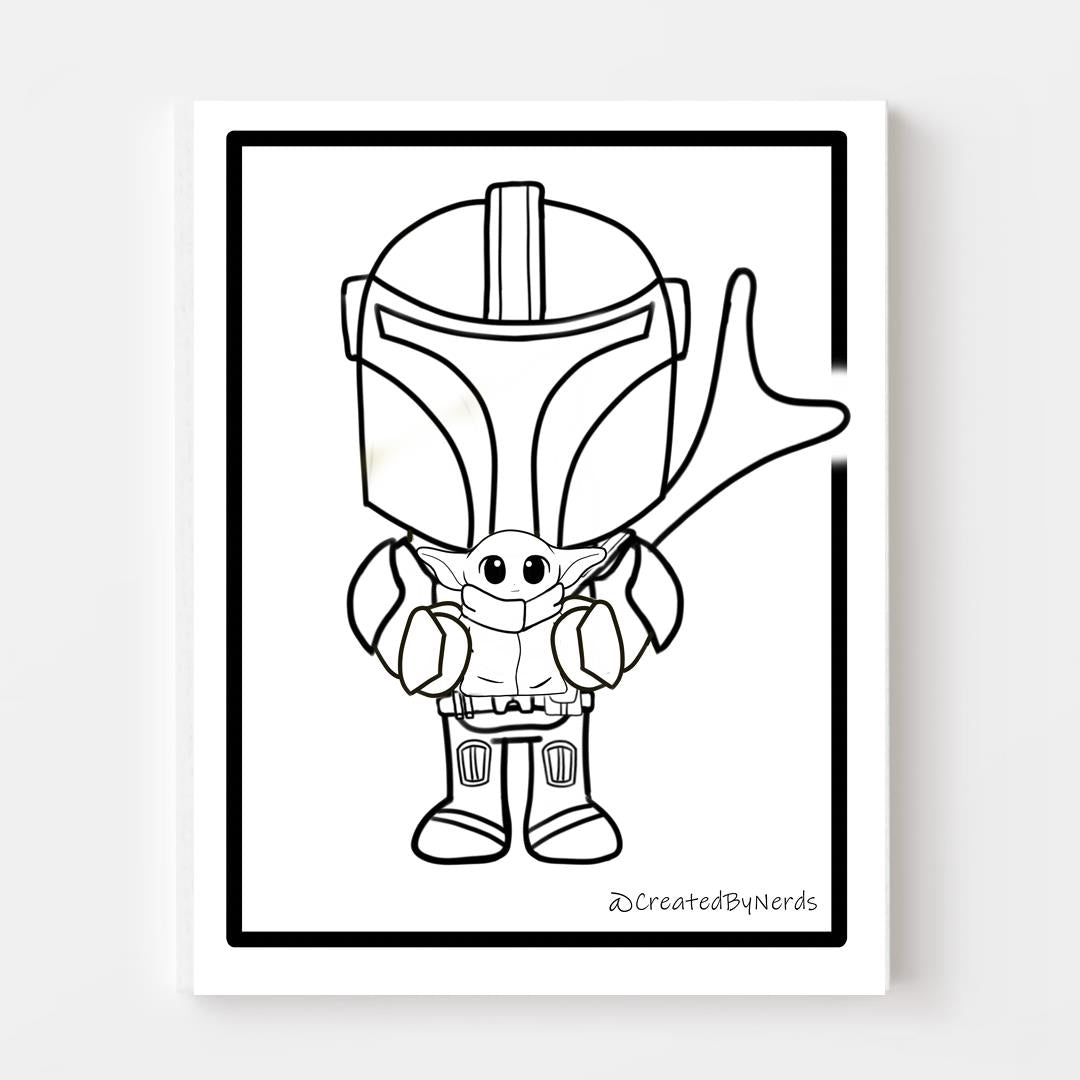 Cbn nerd fandom geek downloadable mando mando coloring page â created by nerds