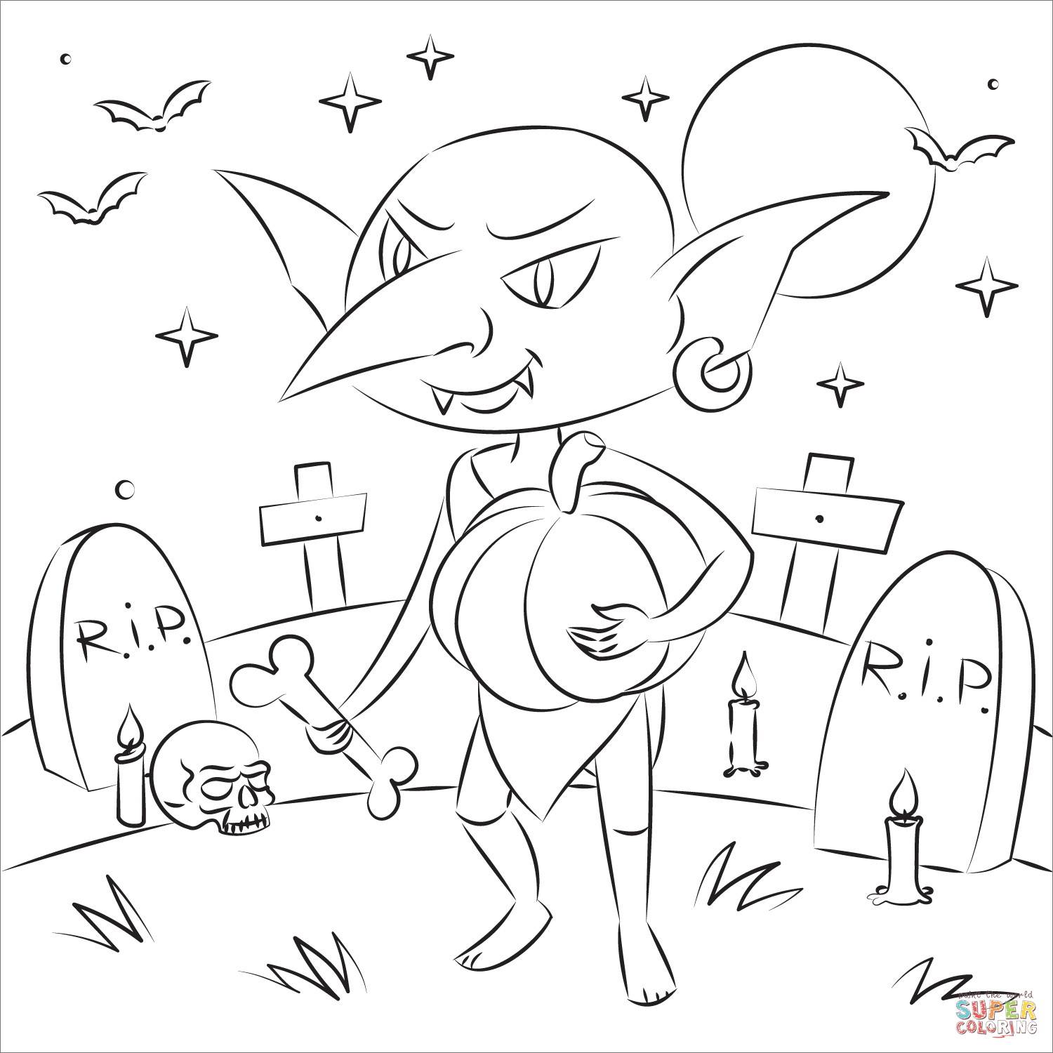 Goblin coloring page free printable coloring pages