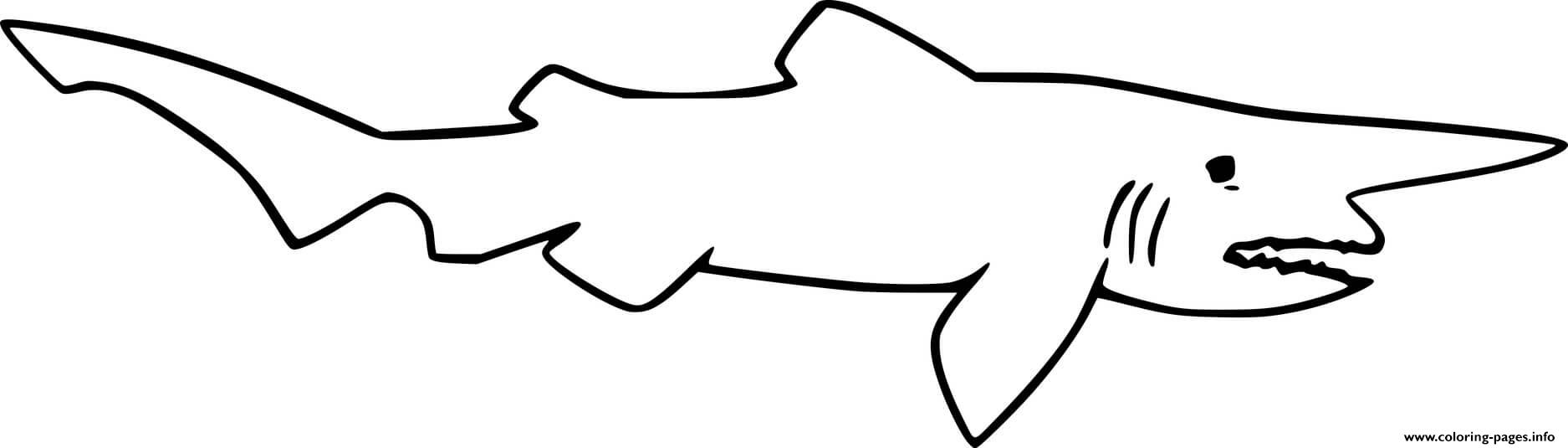 Easy goblin shark coloring page printable