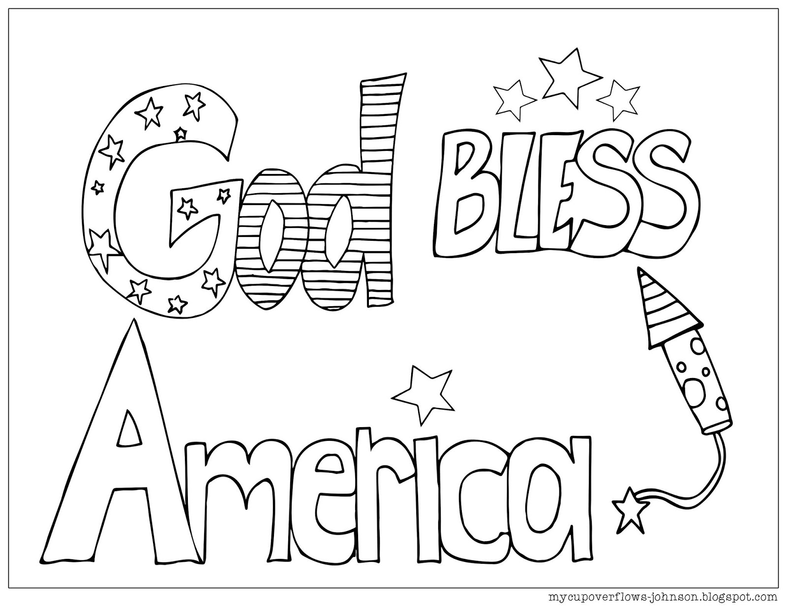 My cup overflows coloring pages for the th of july