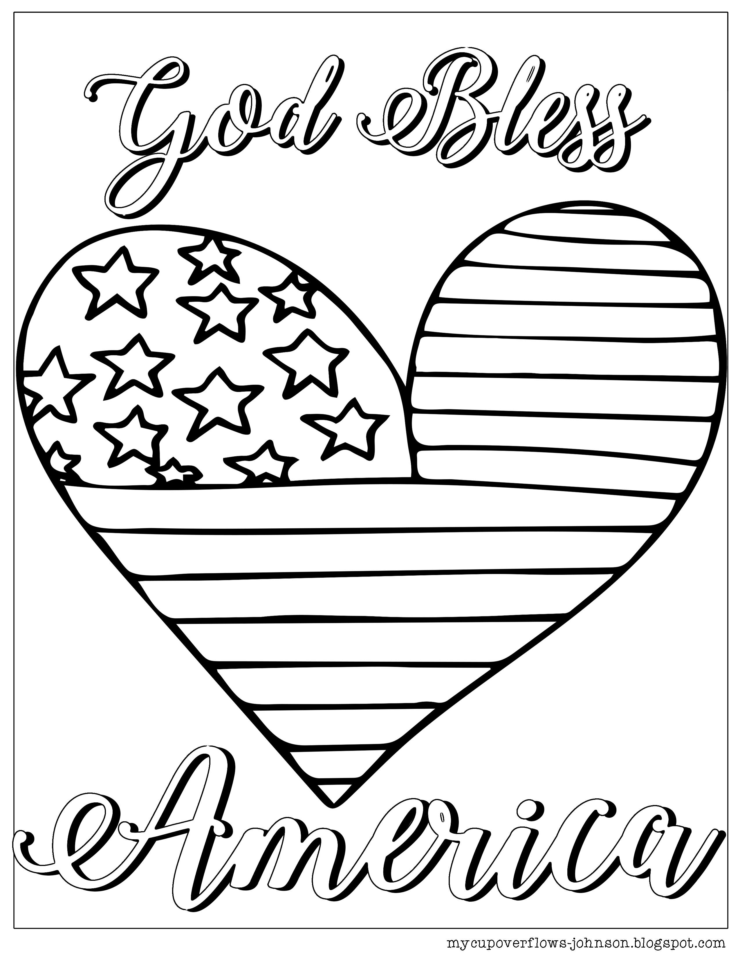 Coloring pages for the th of july god bless america flag coloring pages coloring pages