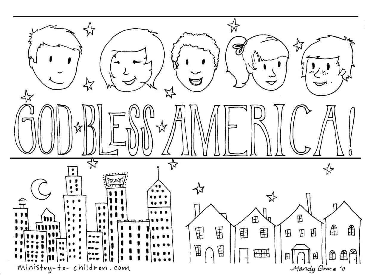 God bless america coloring page