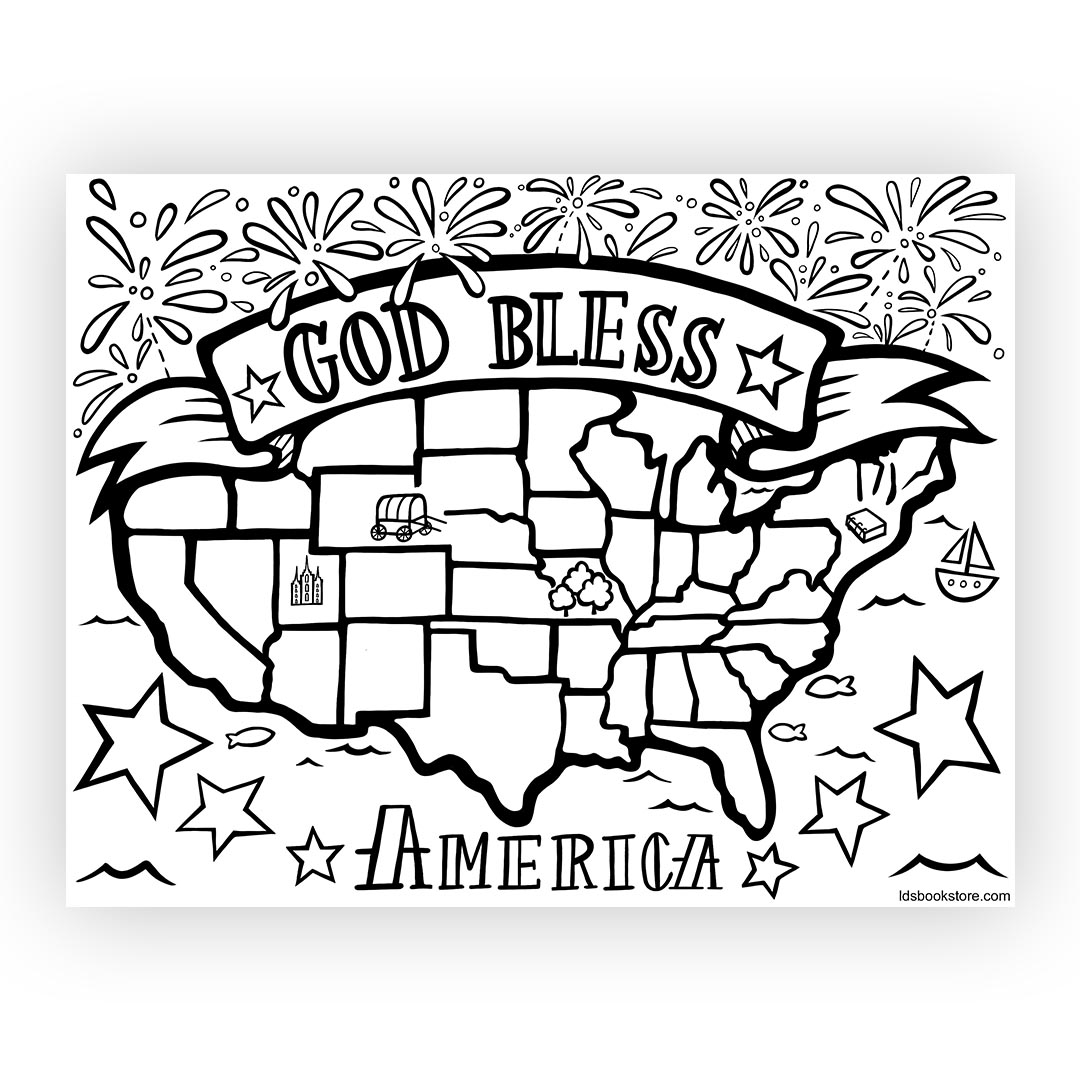 God bless america coloring page