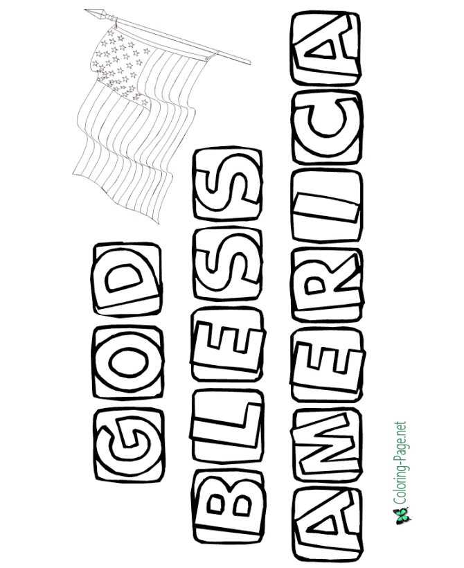 Bless america th of july coloring pages