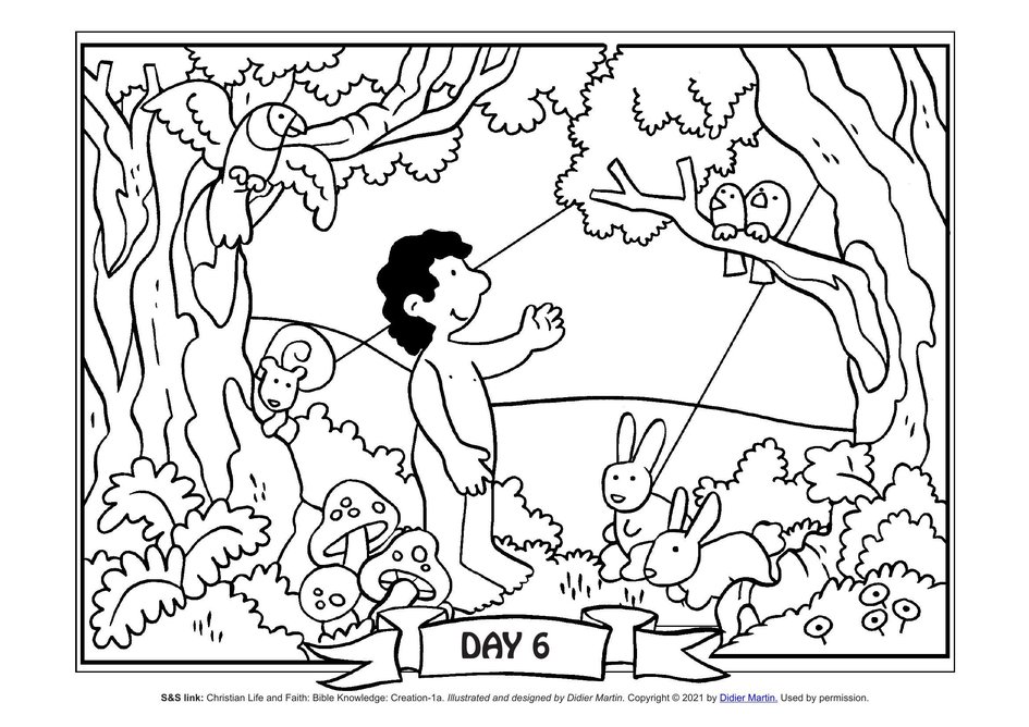 Coloring page the creation of the world god created man my wonder studio