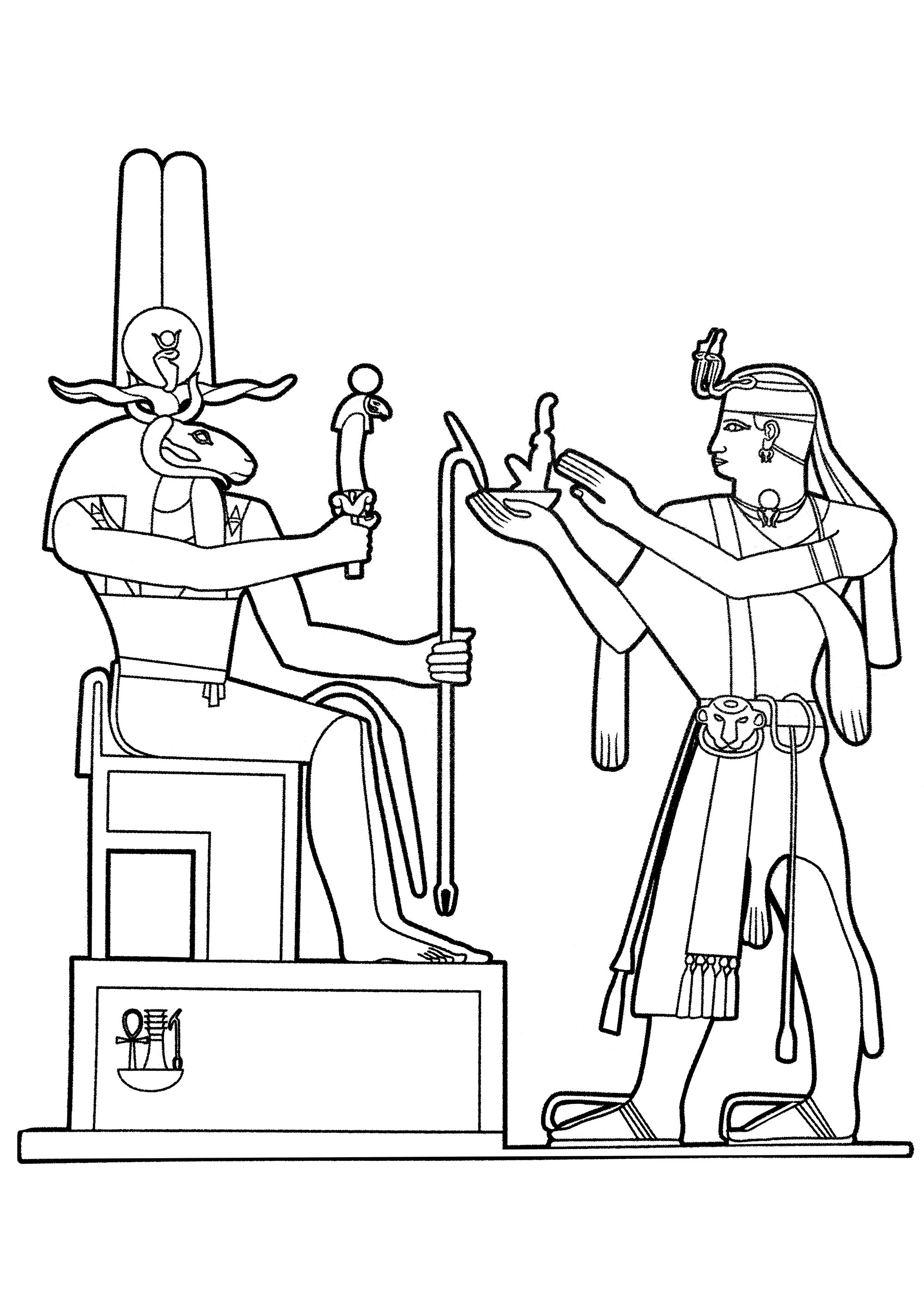 Khnum receiving an offering