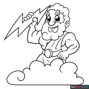 Zeus coloring page easy drawing guides