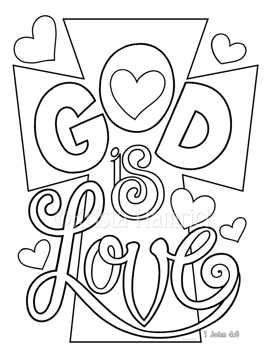 God is love love one another coloring pages for children