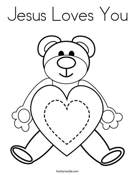 Jesus loves you coloring page