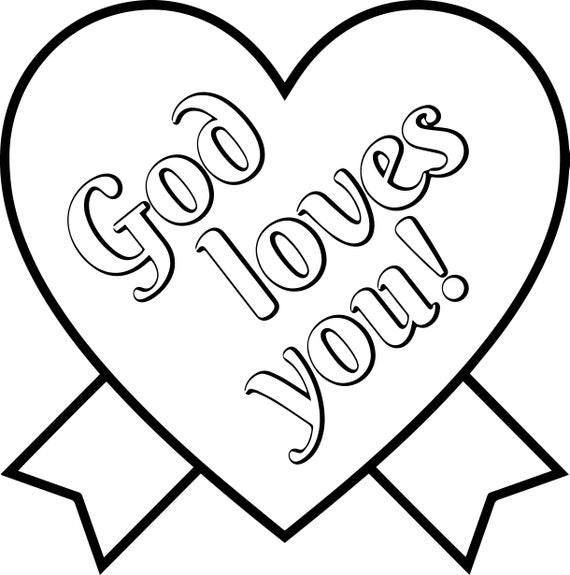 God loves you coloring page