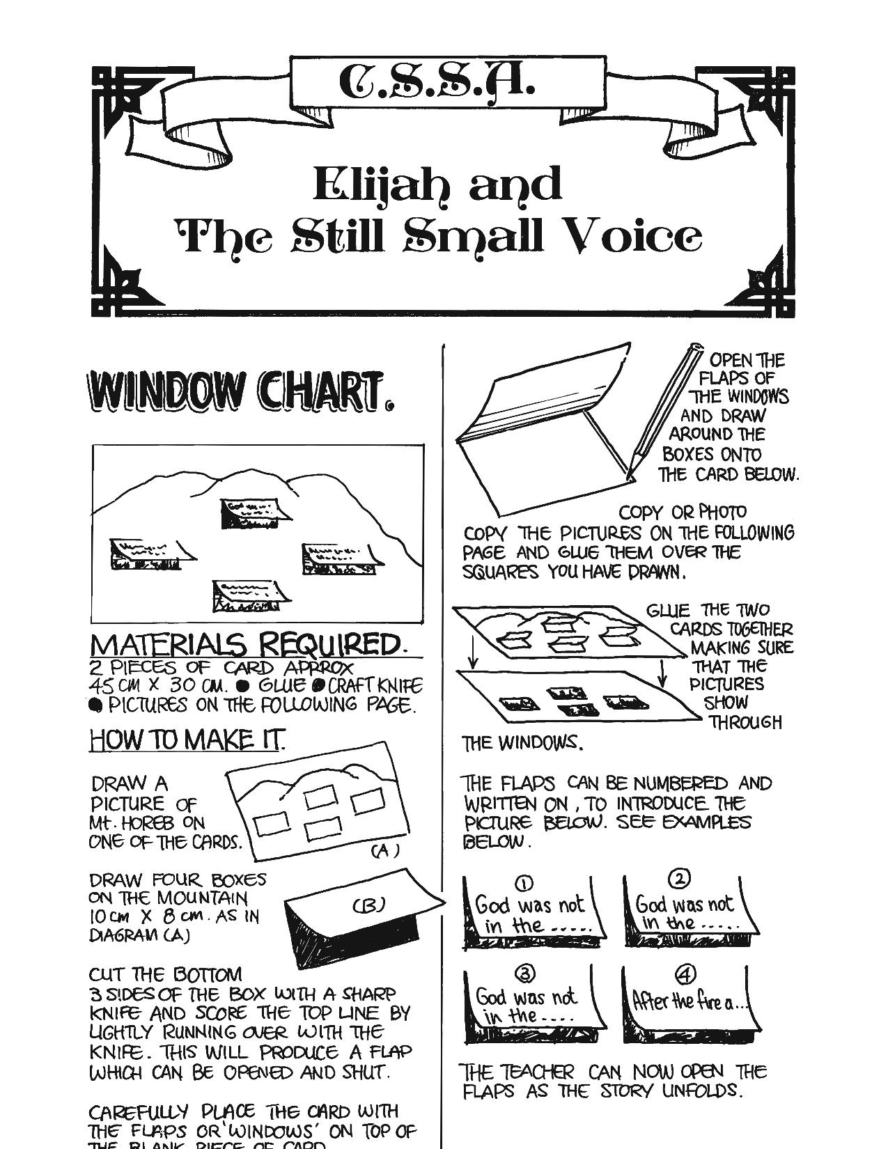 Elijah and the still small voice cssa primary stage lesson â magnify him together