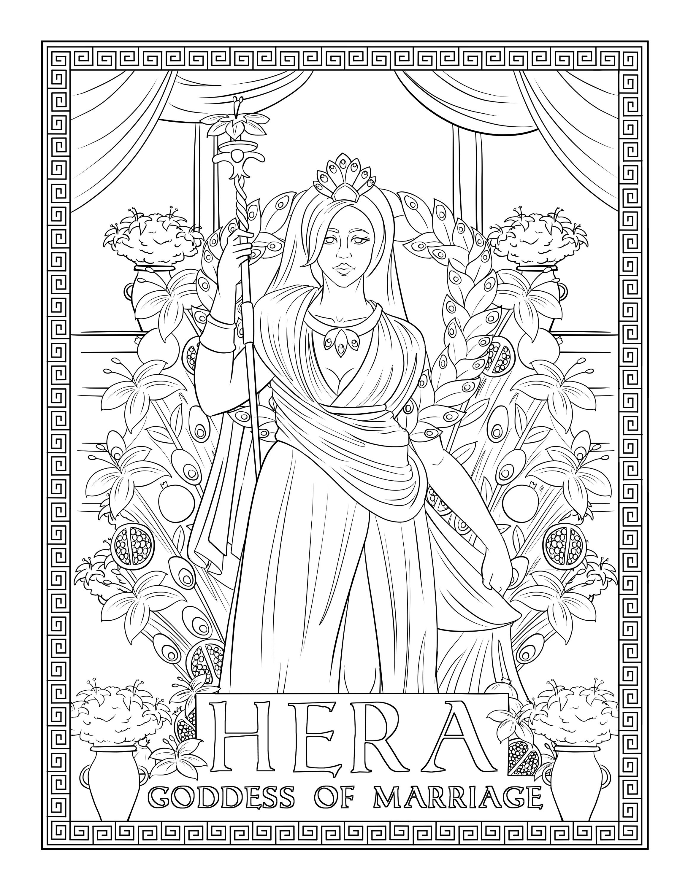 Greek goddesses group coloring pages downloadprintable download now