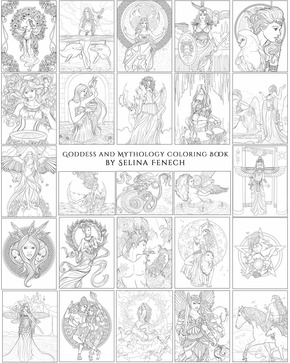 Goddess and mythology coloring book