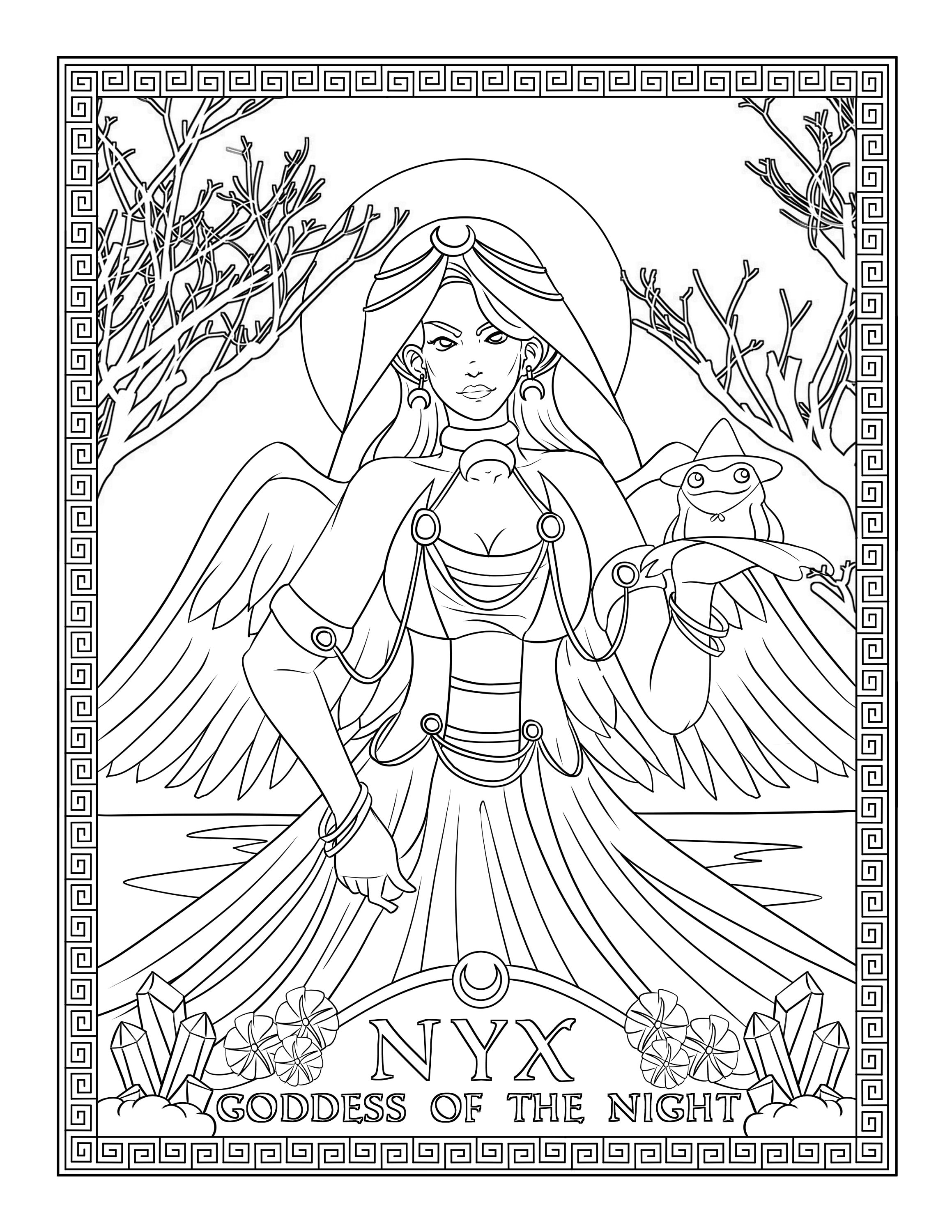 Greek goddesses group coloring pages downloadprintable